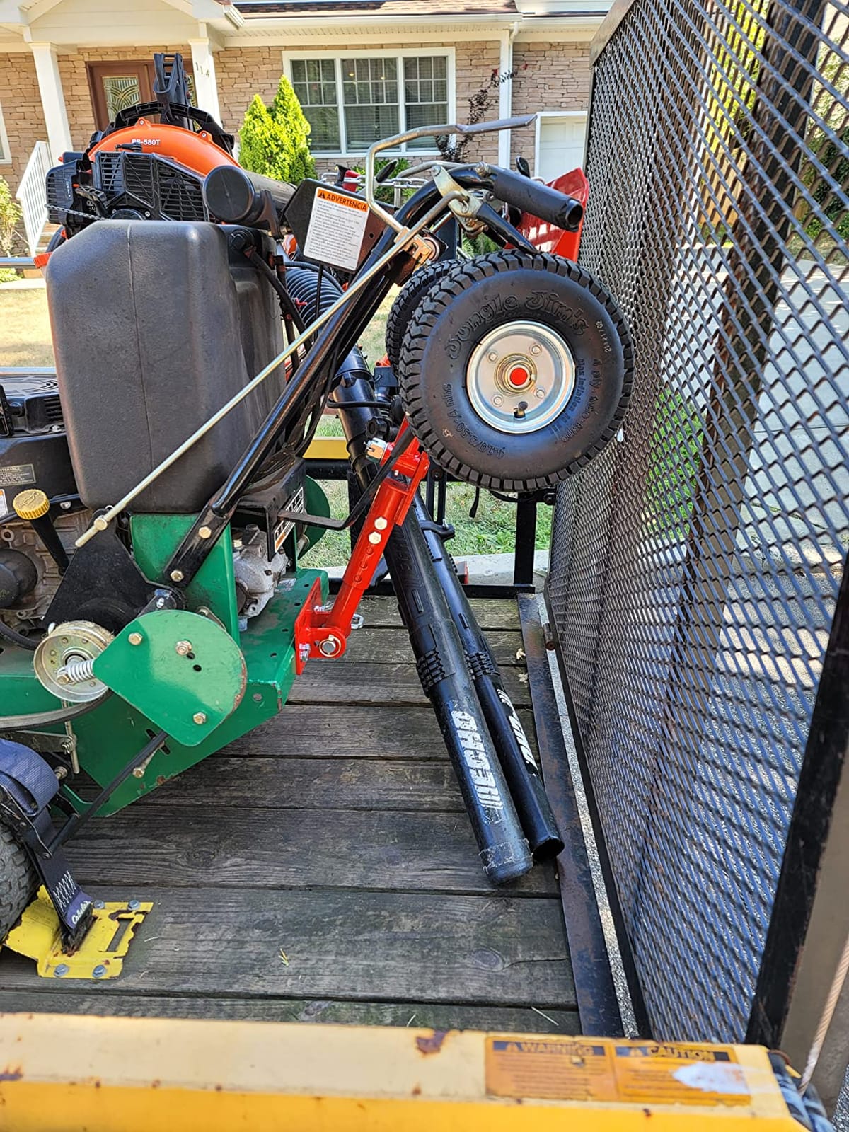 Jungle Jim's Jungle Wheels Lawn Mower Sulky - Red Edition - Stand-On Two-Wheel Sulky for Walk-Behind Mowers customer photo 2