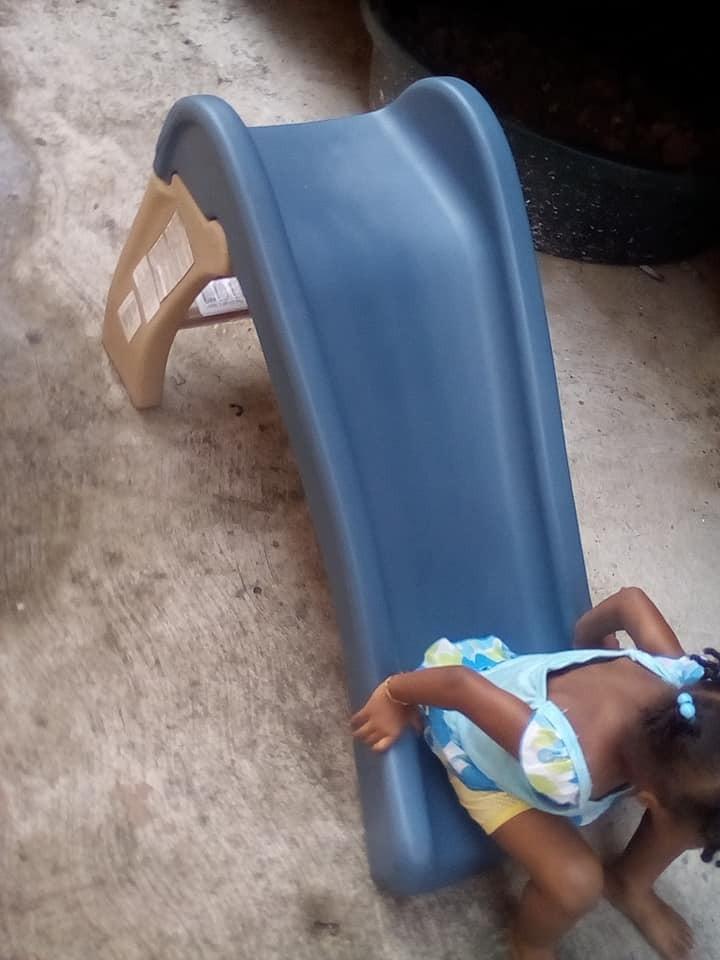Step2 Play & Fold Junior Slide, Kids Indoor/Outdoor Play Slide, Backyard Playground Set, Easy Grip, Wide Ladder, Outside Jungle Gym, For Toddlers 1.5-4 Years Old customer photo 2