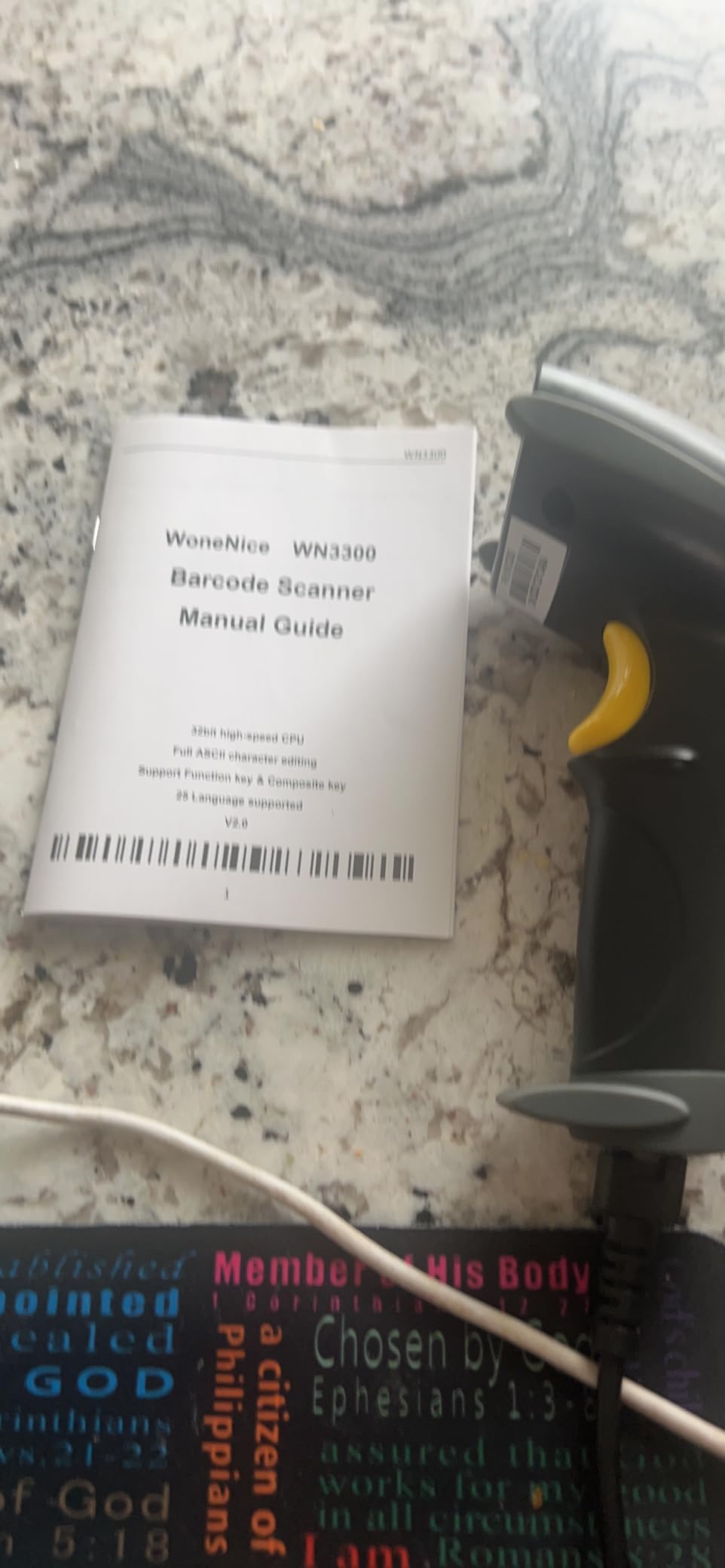 WoneNice USB Laser Barcode Scanner Wired Handheld Bar Code Scanner Reader Black customer photo 1