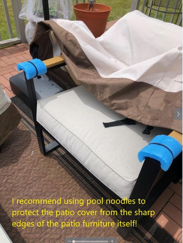 Amazon Basics 3-Seater Outdoor Couch and Patio Furniture Cover, Waterproof Lounge Sofa Cover, UV Resistant, Click-Close Straps, 78