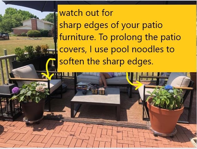 Amazon Basics 3-Seater Outdoor Couch and Patio Furniture Cover, Waterproof Lounge Sofa Cover, UV Resistant, Click-Close Straps, 78