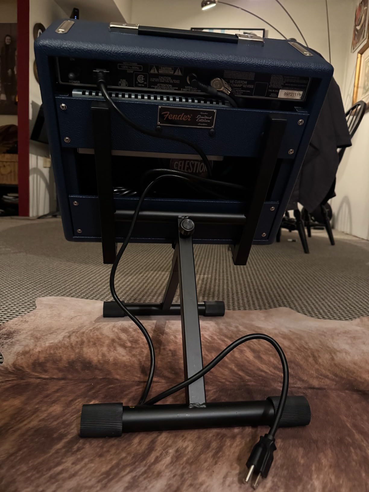 Fender Amplifier Stand, Large | Raises and tilts combo amp for better stage monitoring, adjustable height, stable floor stand, fits large amplifiers customer photo 1