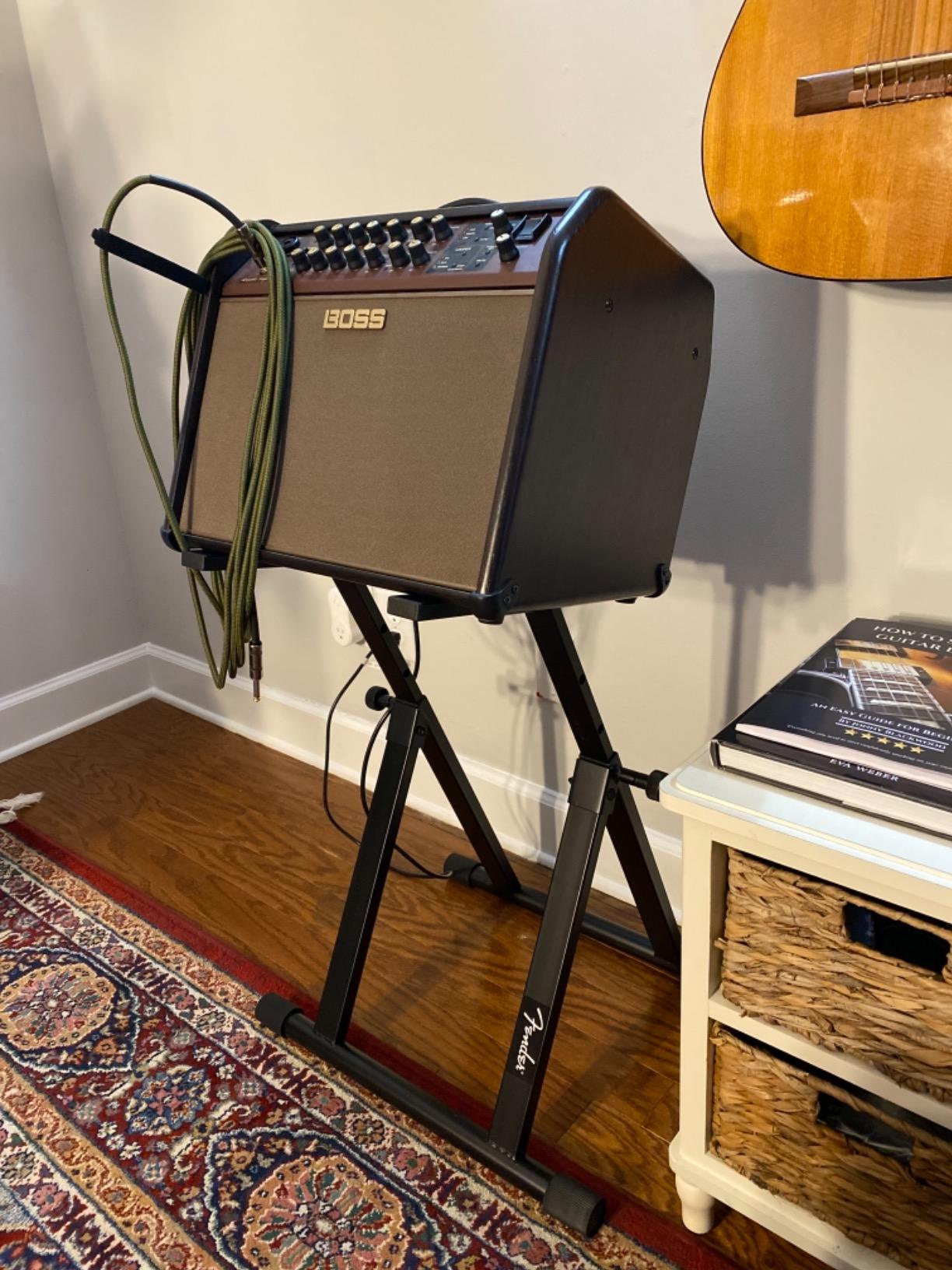 Fender Amplifier Stand, Large | Raises and tilts combo amp for better stage monitoring, adjustable height, stable floor stand, fits large amplifiers customer photo 2