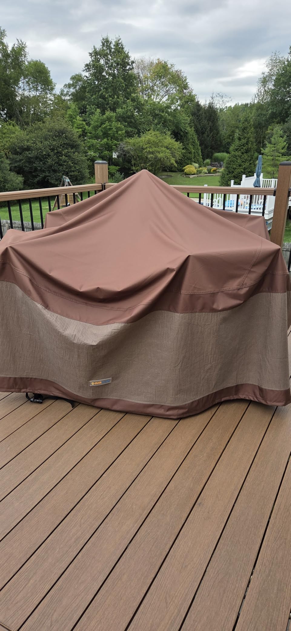 Duck Covers Ultimate Waterproof Round Patio Table & Chair Set Cover, 108 Inch customer photo 2