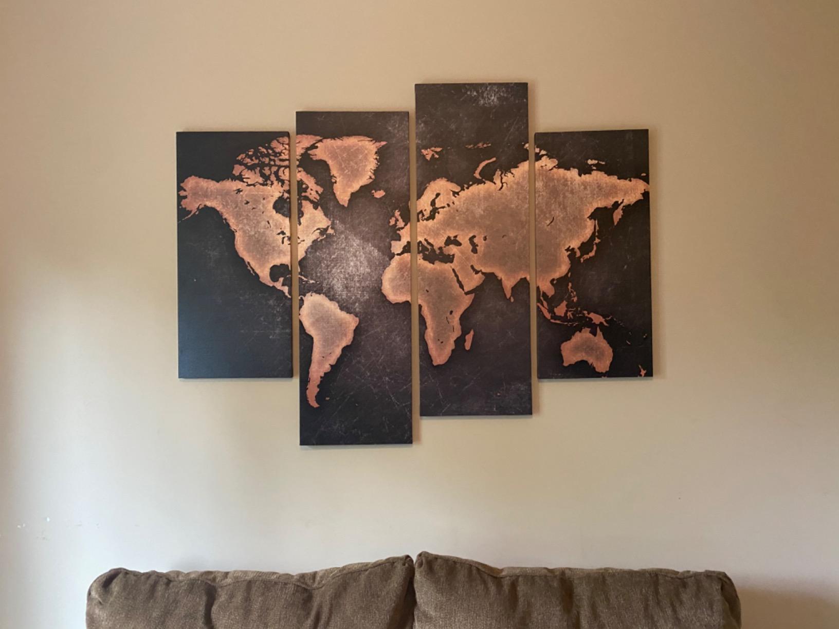 General World Map Black Background Wall Art Painting Pictures Print On Canvas Art The Picture For Home Modern Decoration customer photo 1