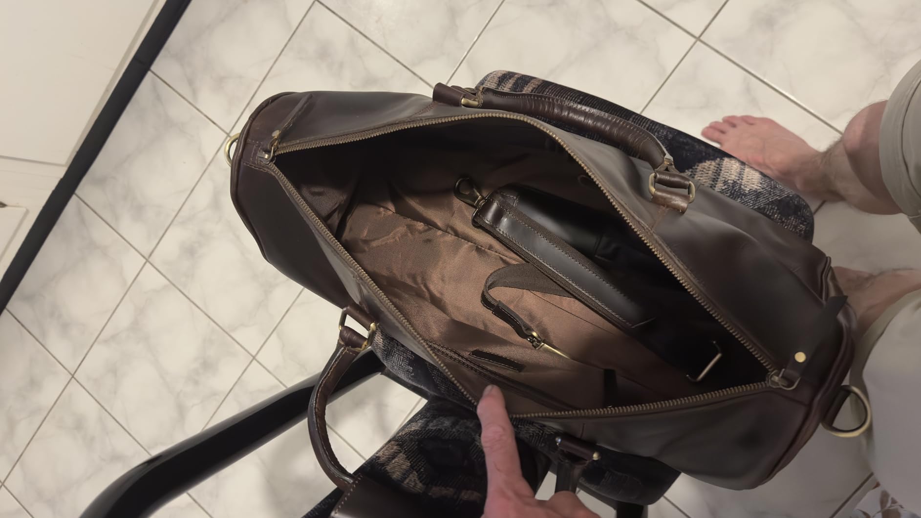 Leather Duffle Bag for Men - Full Grain Travel Weekender, Brown 20 Inch customer photo 1