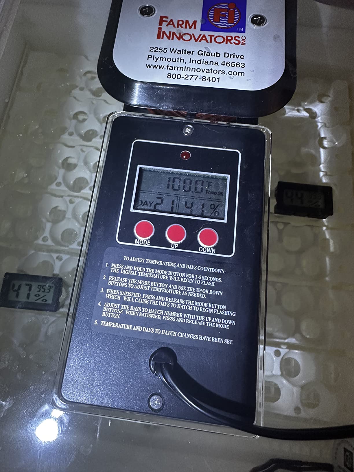 Farm Innovators 41 Egg Digital Circulated Air Incubator w/Auto Turning & Humidity Control - Automatic Incubating Machine for Hatching Chicken Eggs and Poultry Farming customer photo 2