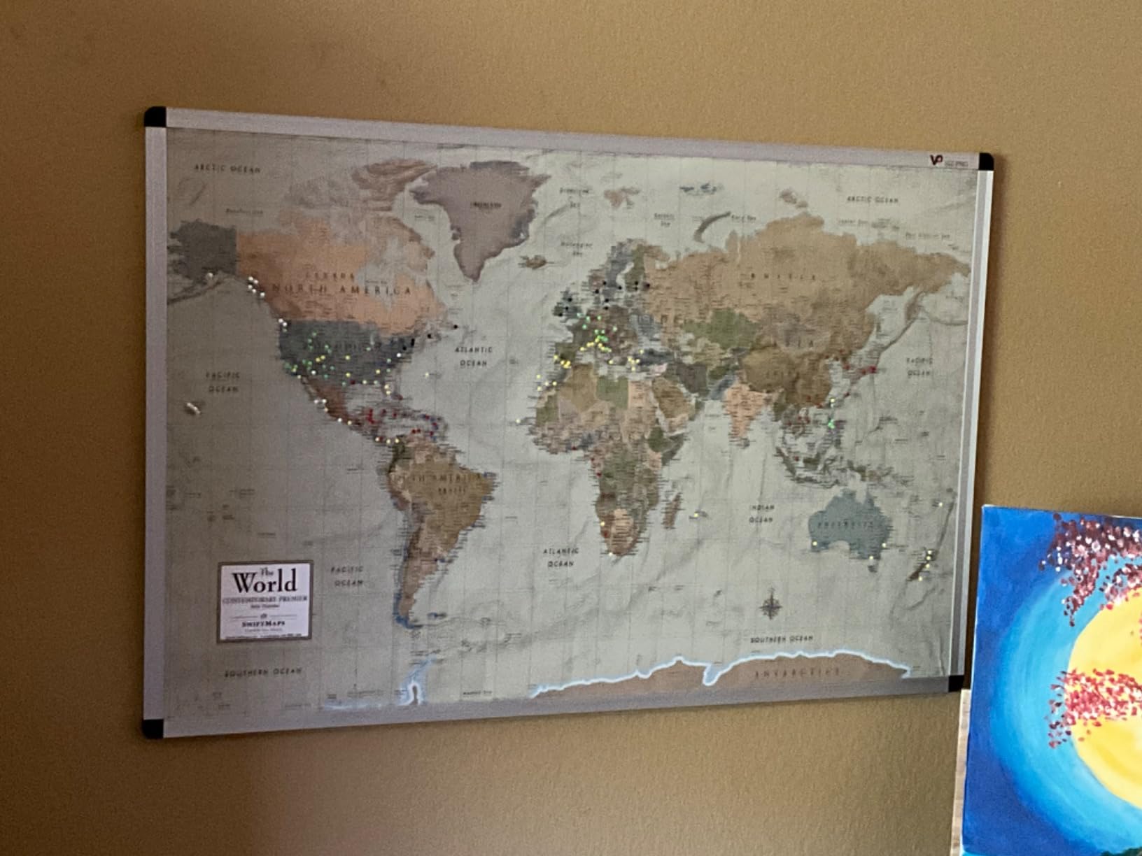 VIZ-PRO Cork Notice Board, 48 X 36 Inches, Cork Bulletin Board with Silver Aluminium Frame customer photo 1