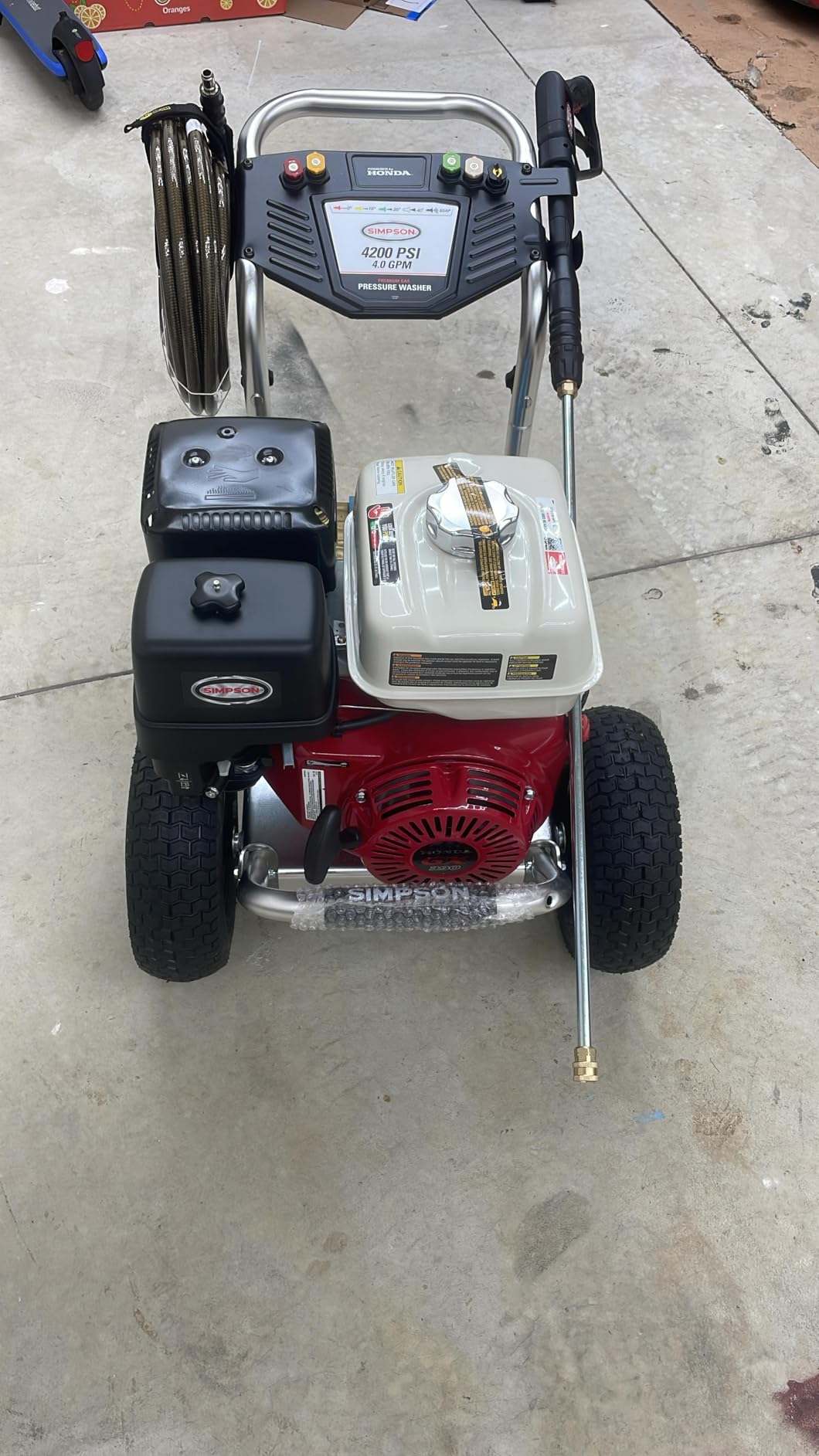Simpson Aluminum Series 4200 PSI Gas Pressure Washer, 2.5 GPM, Honda GX390 | Gas Power Washer For Professionals. CAT Triplex Pump, 50' Hose, Aluminum Frame, 5 Nozzles. 49-State Compliant. ALH4240 customer photo 2