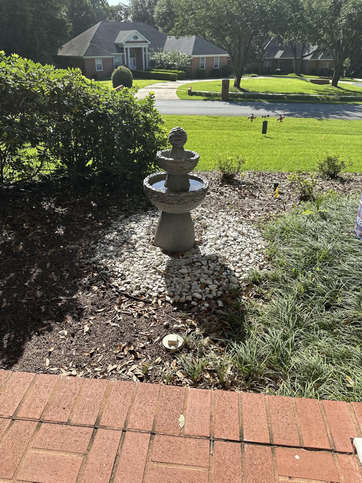 Teamson Home 36.5 in. Outdoor 3-Tier Zen-Style Pedestal Water Fountain with Stone Trim with Pump and 2.64 Gallon Capacity, Stone Gray customer photo 2
