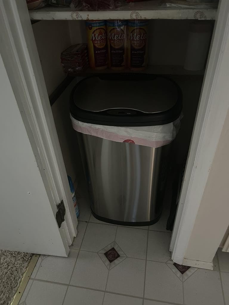 Ninestars Two-Piece Automatic Trash Can Combo Set, 13 Gal (50L) & 3 Gal (12L) Touchless Motion Sensor Garbage Cans with Odor-Sealing Lids, Matching Oval Stainless Steel, Black Trim customer photo 1