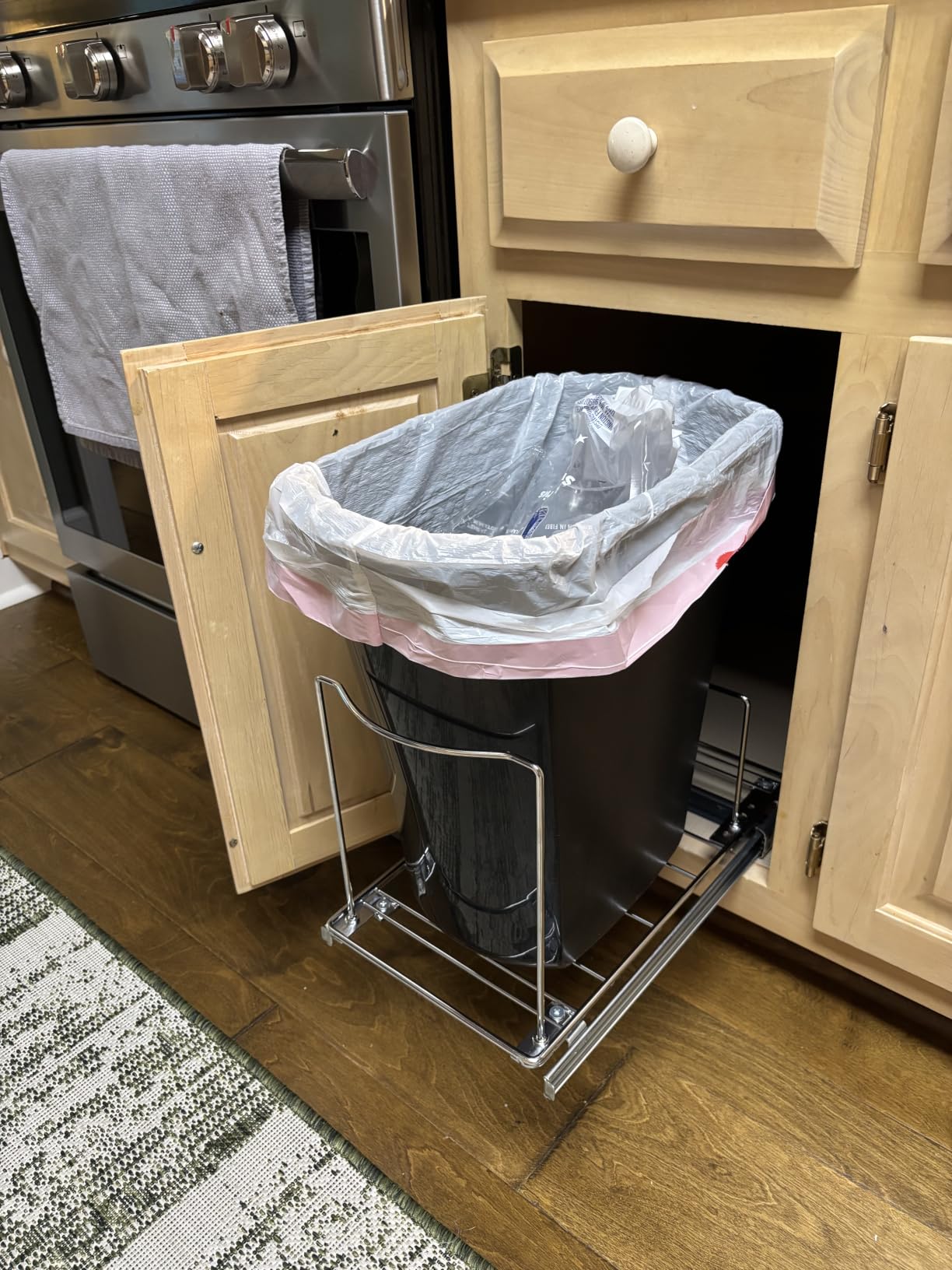 LYNK PROFESSIONAL Pull-Out Trash Can Drawer - Sliding Organizer for Kitchen Cabinet or Under-Sink Use - Heavy Duty Storage Rack (Bin Not Included) customer photo 2