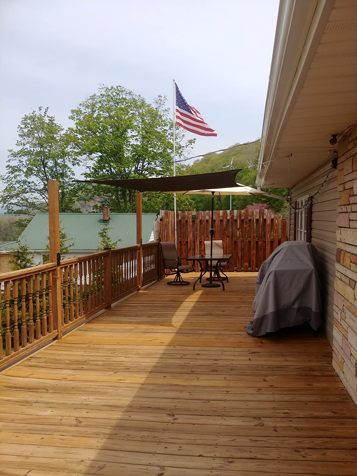 Shade&Beyond 8'X10' Sun Shade Sail Sand Rectangle | Outdoor Curved Canopy, 185GSM HDPE Permeable Sunshade customer photo 2