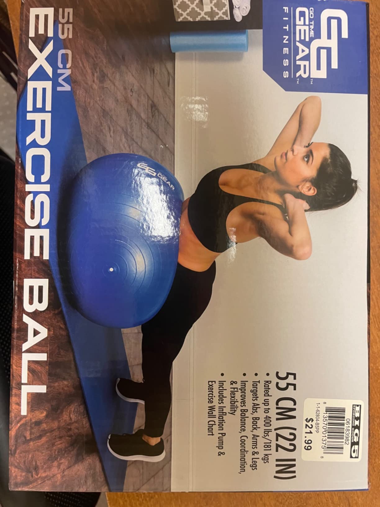 Gaiam Classic Balance Ball Chair, Stability Seat | 52cm stability ball chair builds core strength while you sit. Includes pump & exercise guide. customer photo 1