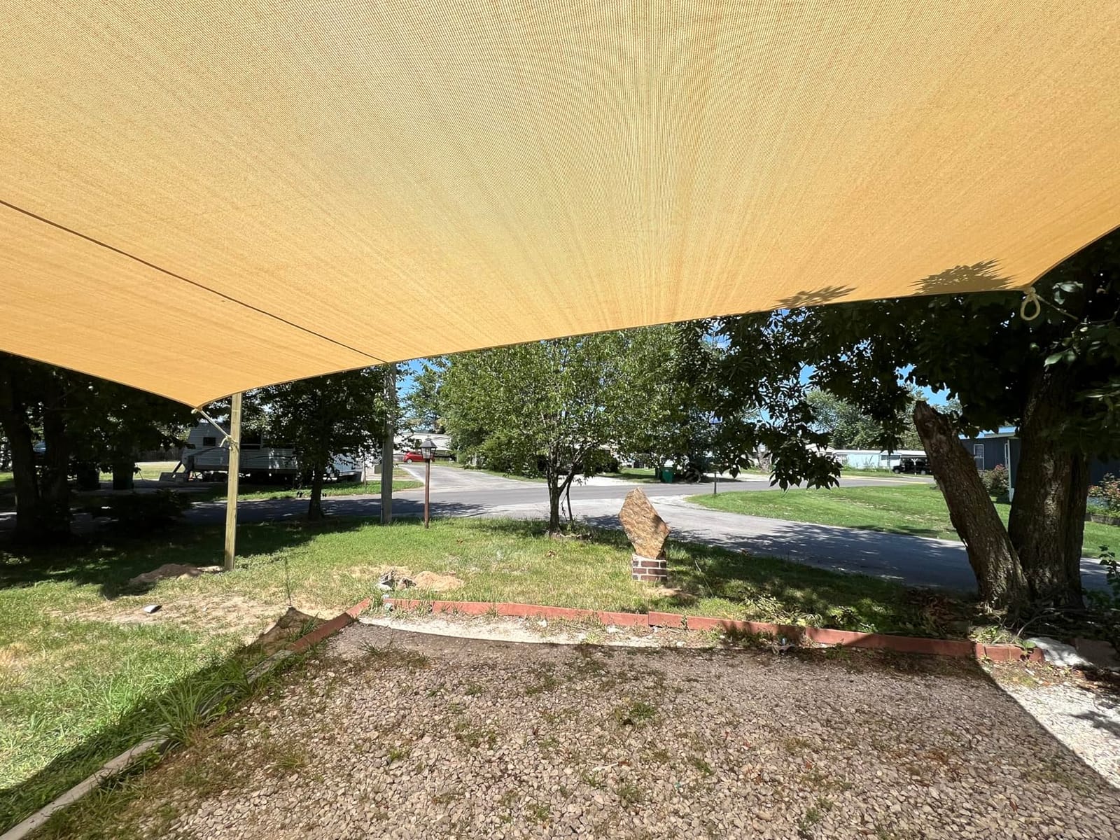 Shade&Beyond 16'X16'X16' Sun Shade Sail Sand Triangle | 95% UV Block, Curved Edge, Permeable Canopy customer photo 1