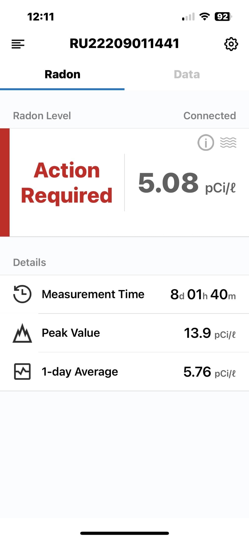 Ecosense Continuous Home Radon Detector, OLED Display, Bluetooth, RD200 | 95% Accuracy in 10 Hours, Results Updated Every 10 Minutes, Short & Long-Term Trend Charts in App, Easy Setup, Audio Alerts customer photo 1