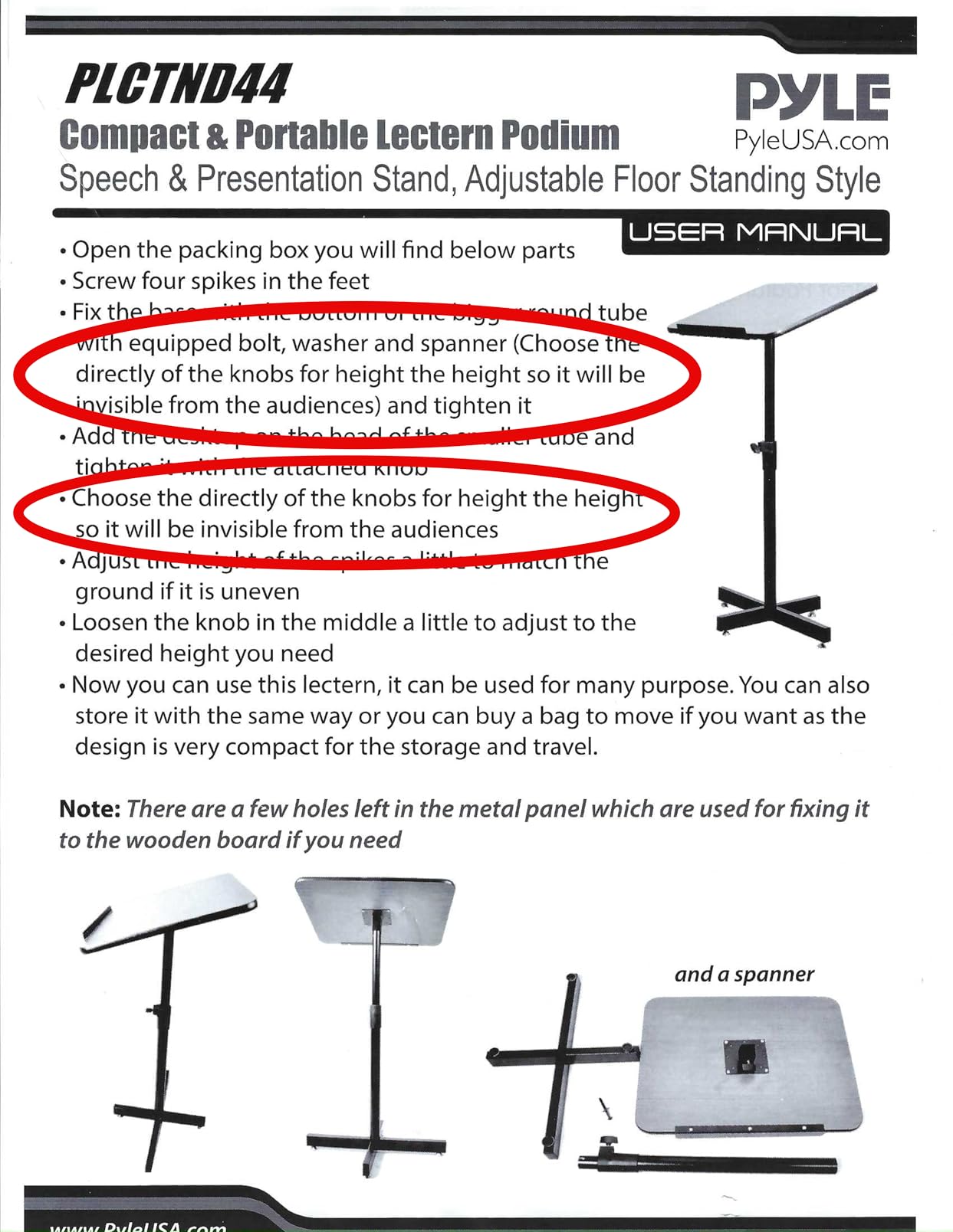Pyle Portable Floor Lectern Podium Stand - Height Adjustable Steady Standing Design Teacher Speaker Lecture Classroom Presentation Stand, Laptop Computer Book Holder w/ Slanted Top Shelf PLCTND44, BLACK customer photo 2