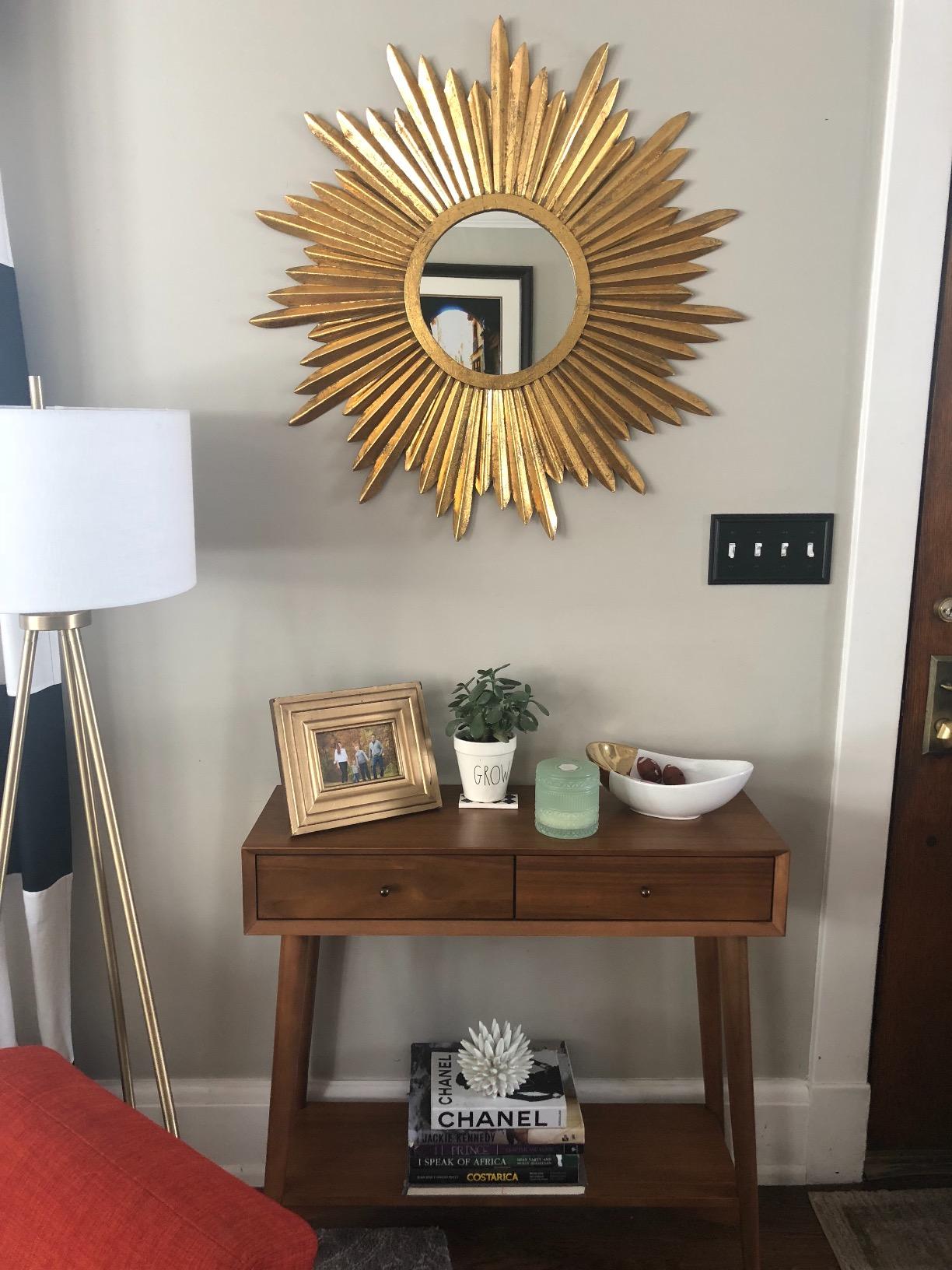 Safavieh Home Collection Josephine 33.5 x 33.5-inch Antique Gold Round Decorative Sunburst Mirror customer photo 2