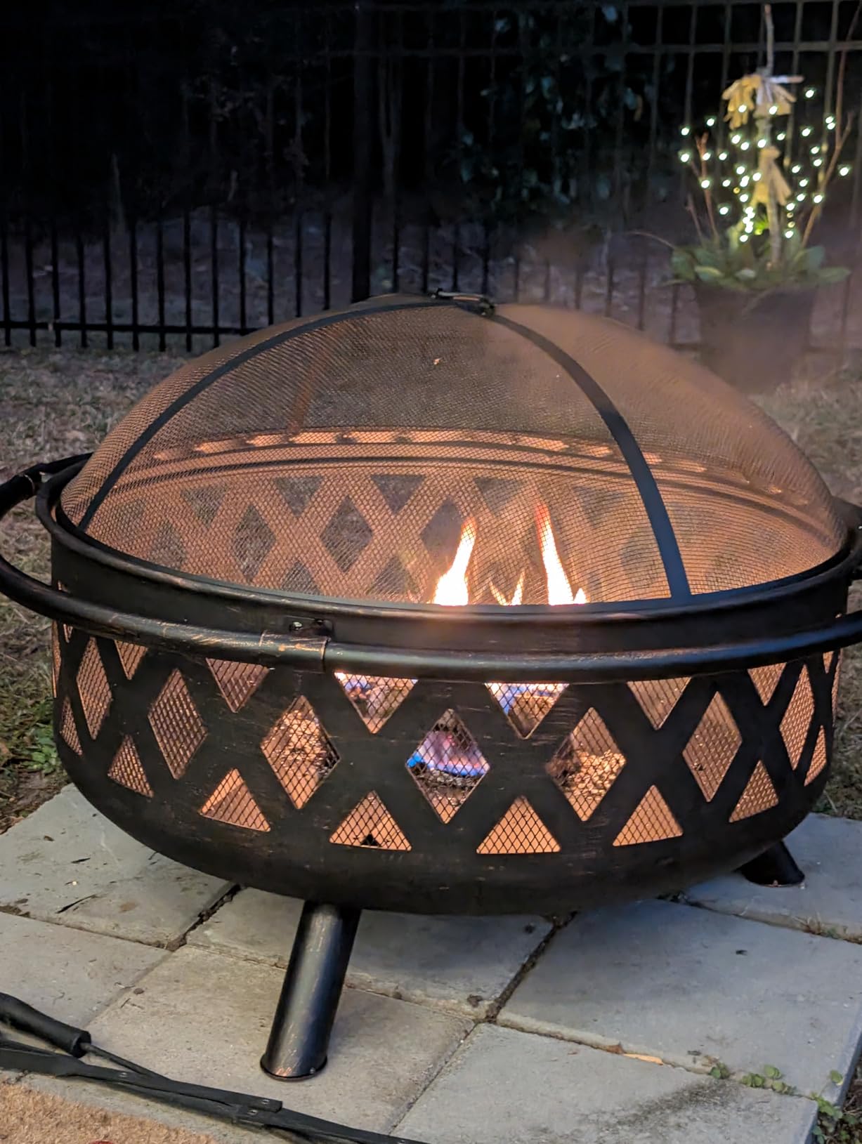 Sunnydaze Crossweave Large Outdoor Fire Pit, Wood Burning, Round, 36