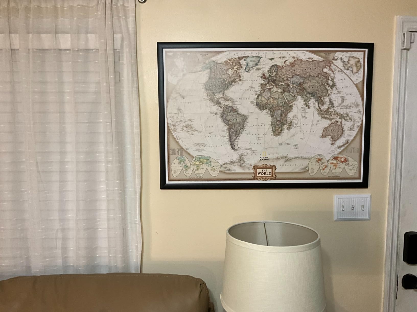 Craig Frames Travel Map with Pins, 24x36 Executive World Map for Wall Art, Modern Standard Black Frame customer photo 1
