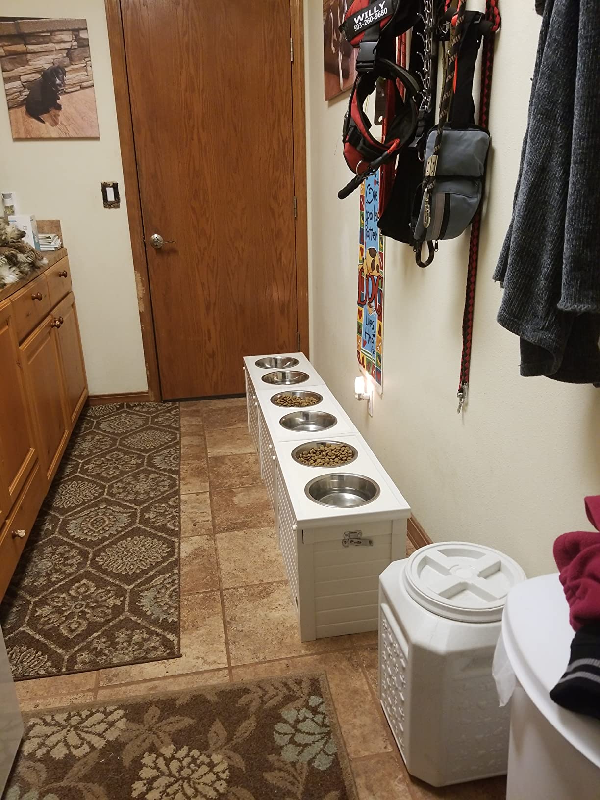 New Age Pet ECOFLEX Piedmont Raised Dog Diner with Food Storage, Elevated Feeding Station for Large Dogs, 2 Stainless Steel Bowls (32 oz ea), Holds 15-20 lbs of Food, 3 Colors, 10-Year Warranty customer photo 2