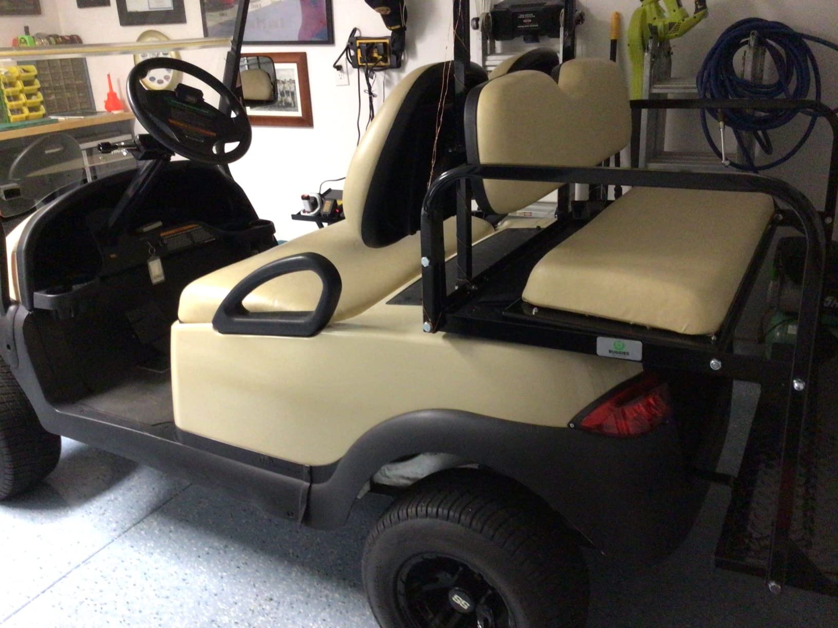 Club Car Precedent/Onward/Tempo Golf Cart Flip Folding Rear Seat Kit | Compatible with 2004-Up Models (Buff) customer photo 1