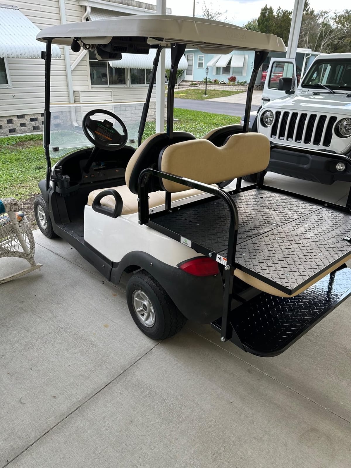 Club Car Precedent/Onward/Tempo Golf Cart Flip Folding Rear Seat Kit | Compatible with 2004-Up Models (Buff) customer photo 2