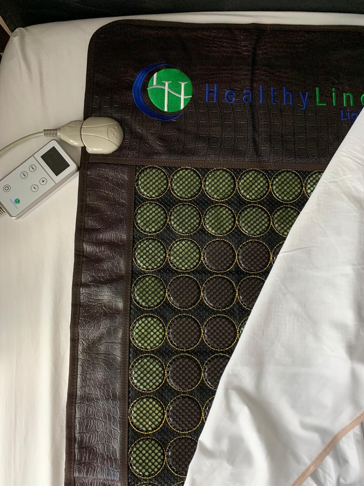 Far Infrared Heating Pad for Back, Neck, Shoulder & Muscle Pain Relief - Weighted Electric Mat with Jade & Tourmaline Stones, Grounding - by HealthyLine - Full Body Large Size 72 x 24 in customer photo 1