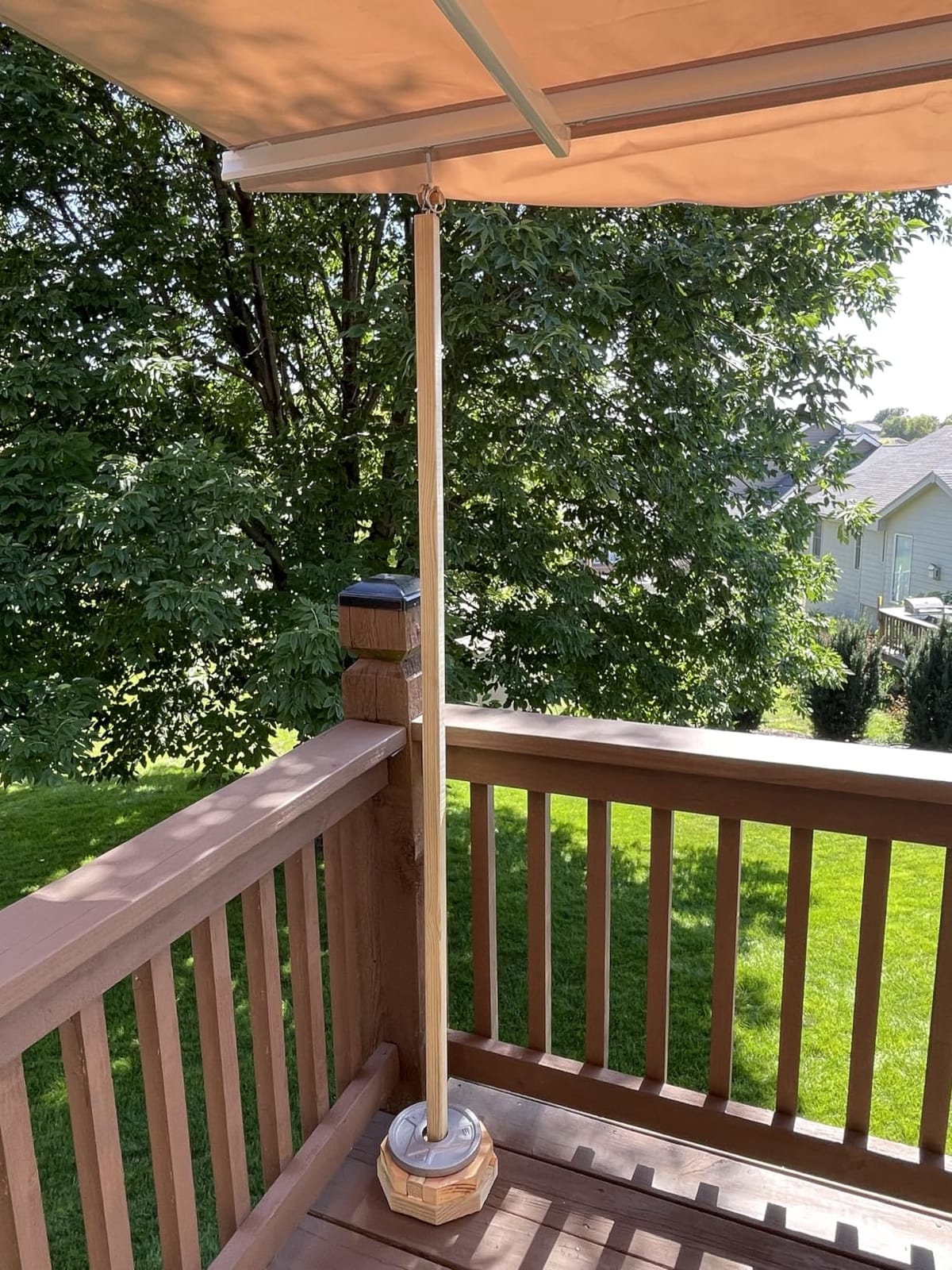 Outsunny 13' x 8' Patio Retractable Awning with Crank Handle Green | Manual Patio Awnings, Sunshade Shelter, UV & Water-Resistant Fabric, Aluminum Frame, for Deck Balcony Yard customer photo 2