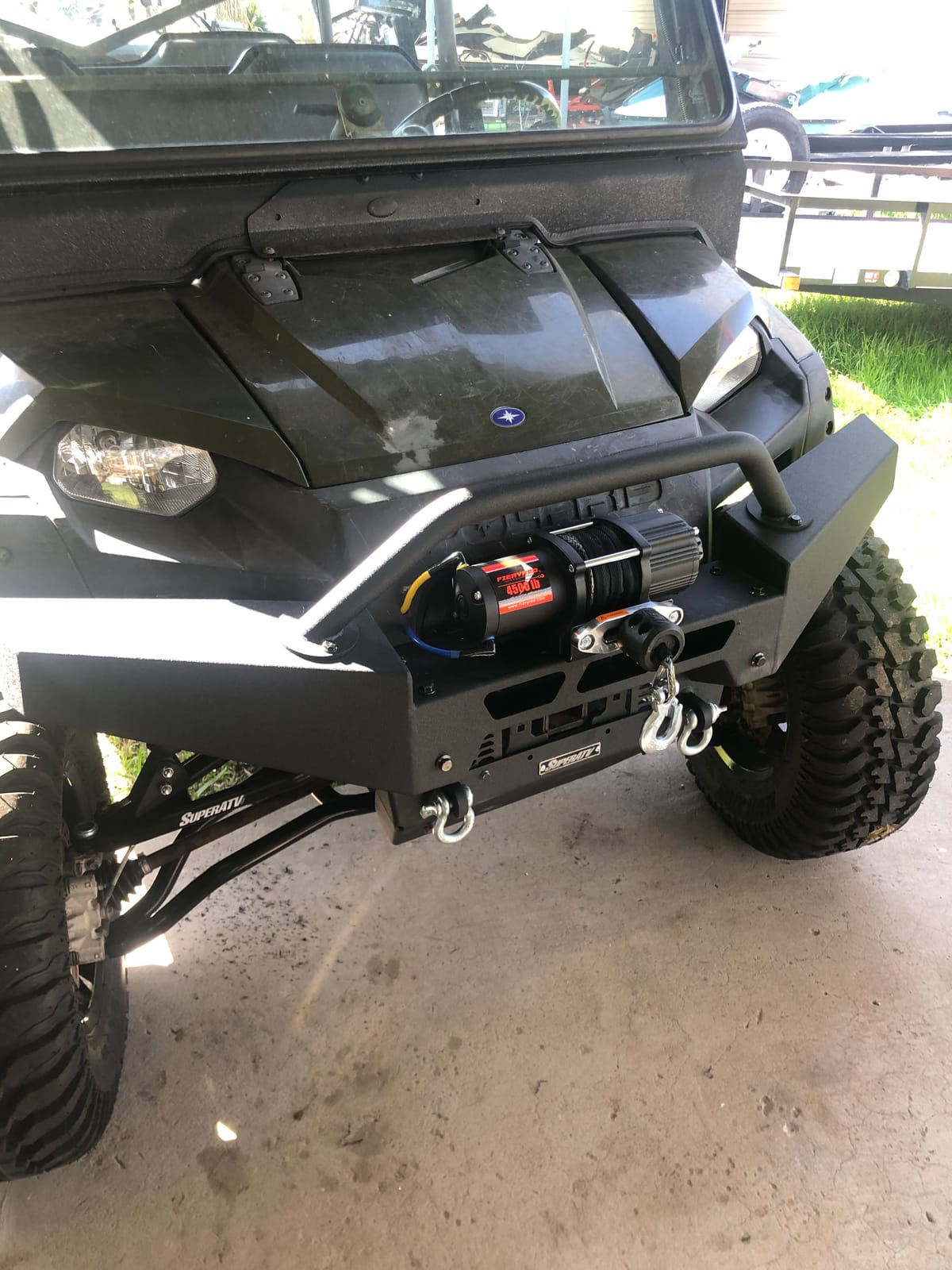 SuperATV Winch Ready Front Bumper For Polaris Ranger and Gravely Atlas Models (See Fitment), Pre-fit For any SuperATV Black Ops Winches, Made of Thick Steel Plating, USA Made customer photo 1
