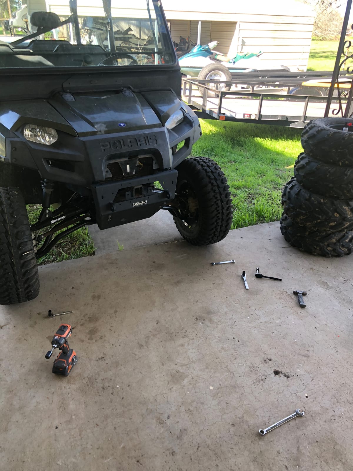 SuperATV Winch Ready Front Bumper For Polaris Ranger and Gravely Atlas Models (See Fitment), Pre-fit For any SuperATV Black Ops Winches, Made of Thick Steel Plating, USA Made customer photo 2