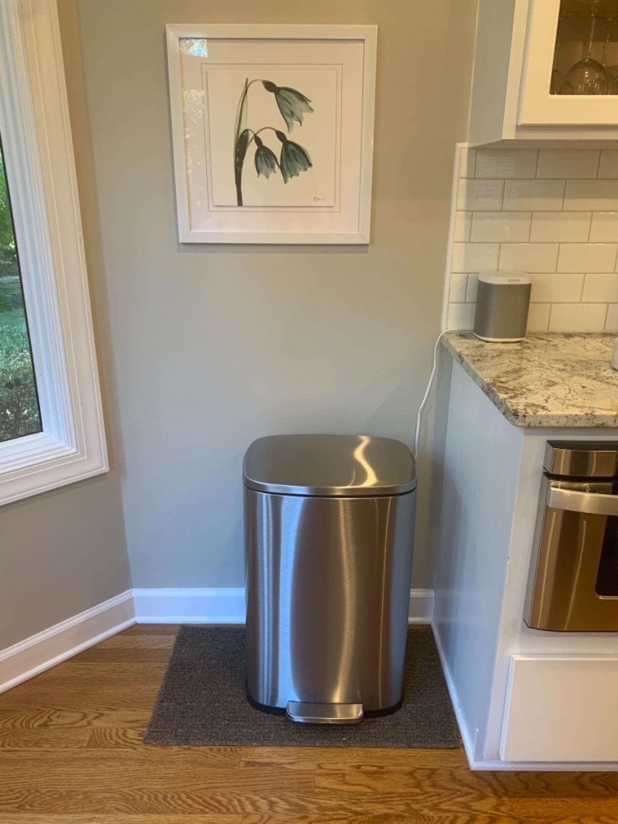 iTouchless 13.2 Gallon Step Trash Can with Lid and Odor Control Filter, Stainless Steel Kitchen Garbage Bin with AirNova Silent Lid, 50 Liter, Fingerprint-Proof, Silver customer photo 1