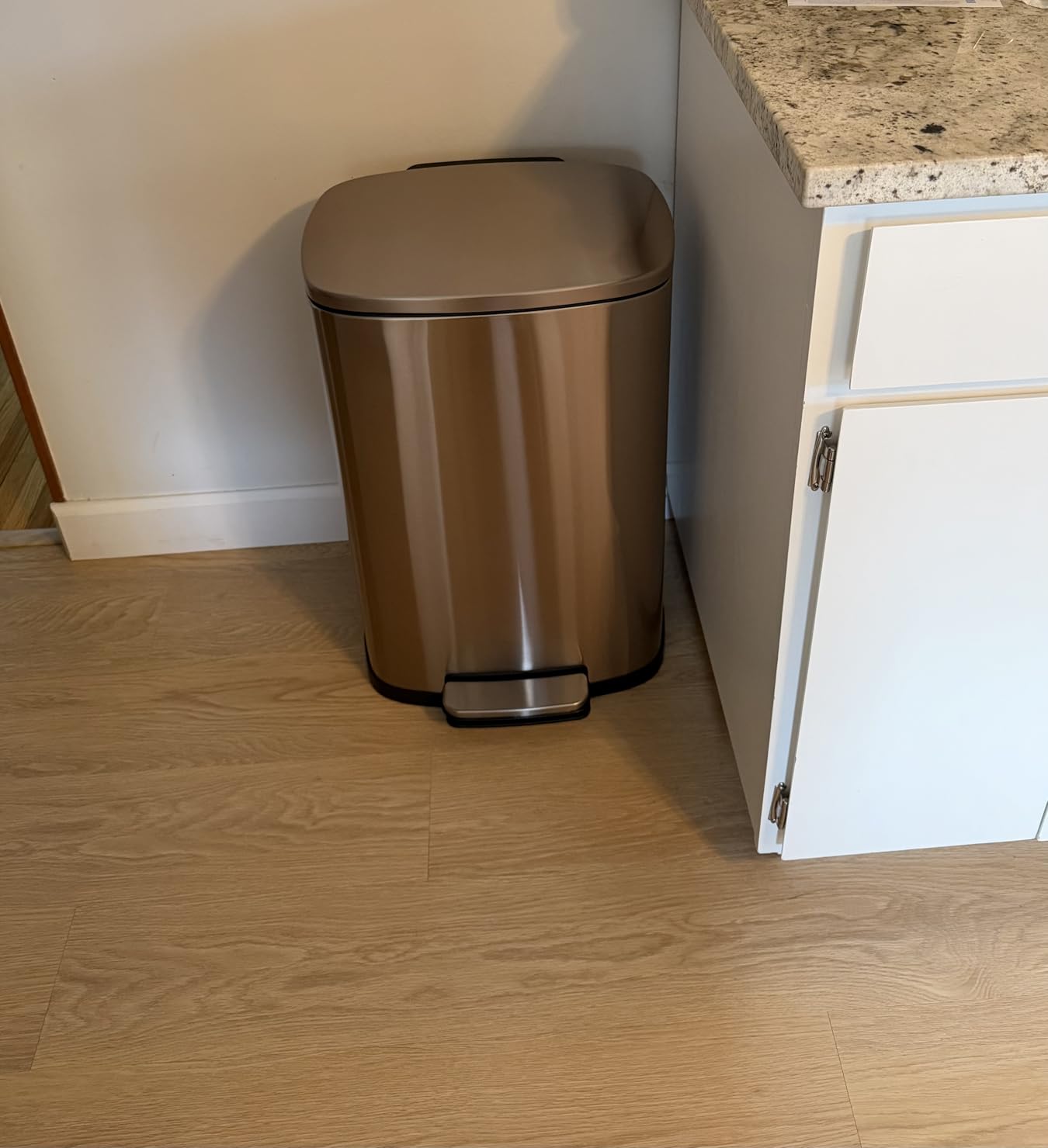iTouchless 13.2 Gallon Step Trash Can with Lid and Odor Control Filter, Stainless Steel Kitchen Garbage Bin with AirNova Silent Lid, 50 Liter, Fingerprint-Proof, Silver customer photo 2