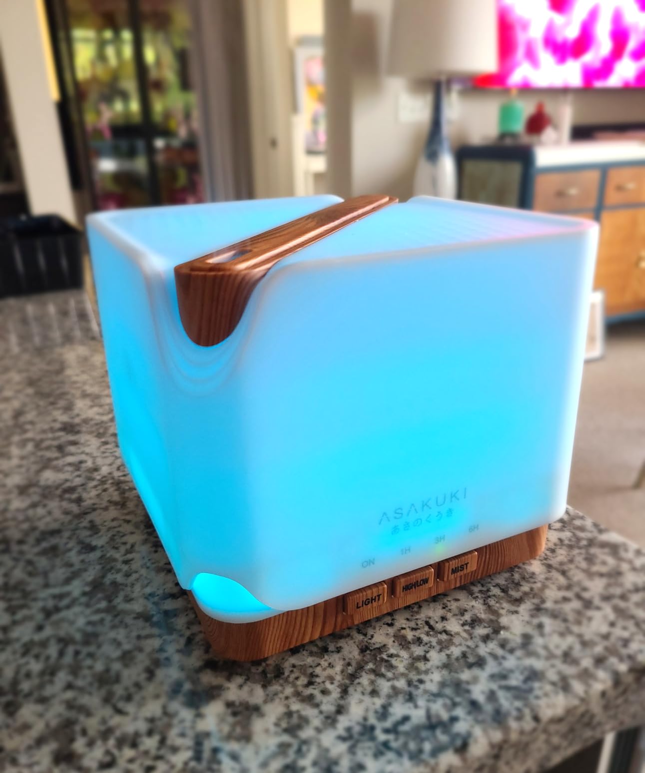 ASAKUKI Essential Oil Diffuser for Home Large 700 ml Humidifier | Automatic Shut-Off, Scent Aromatherapy Diffuser with 7 LED Lights for Living Room, Kitchen, Bedroom, Hotel - Yellow customer photo 1
