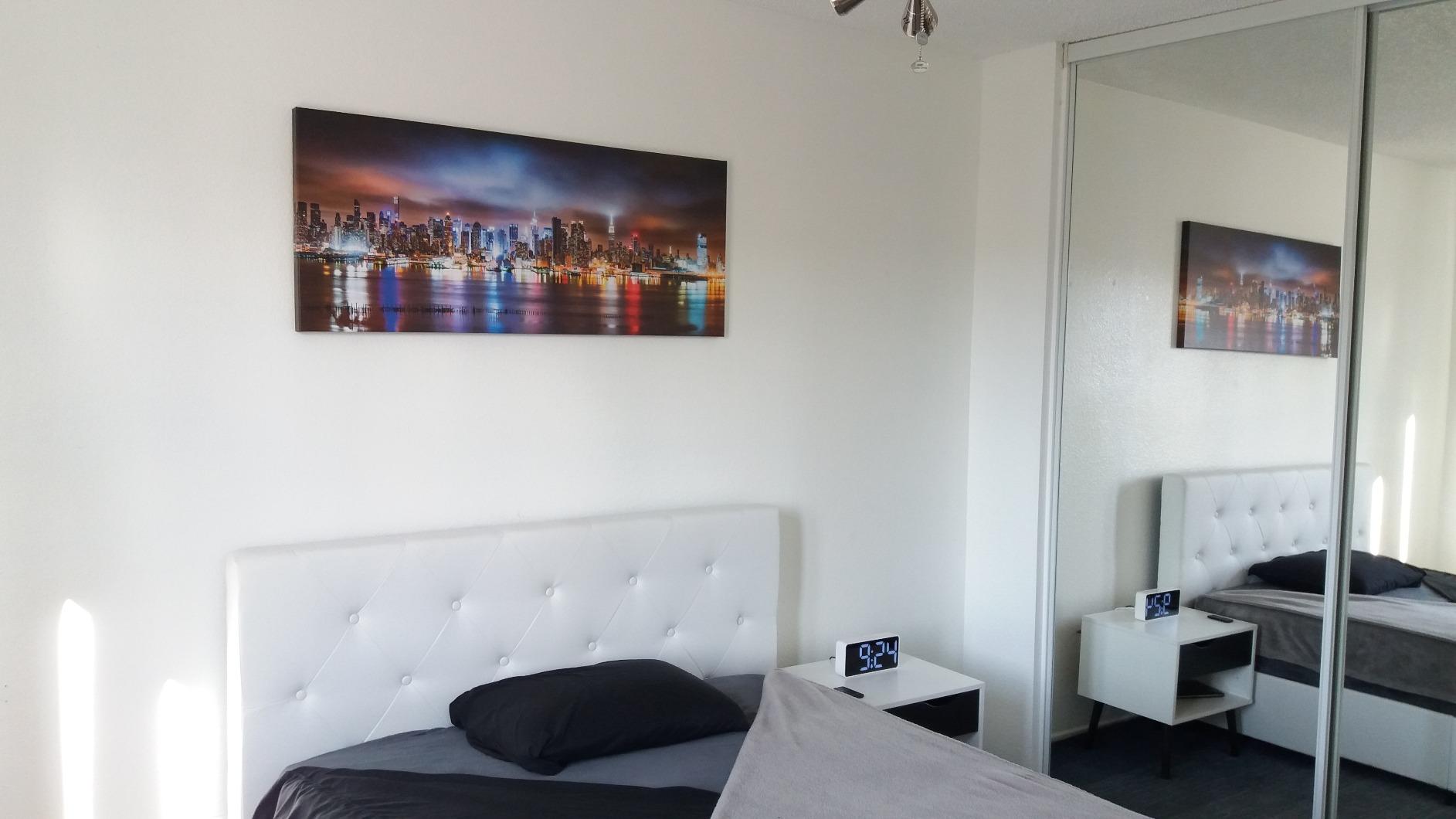 sechars - New York City Wall Art Manhattan Skyline Panorama on Cloudy Night Picture Giclee Art Print Modern Home Office Wall Decoration customer photo 1