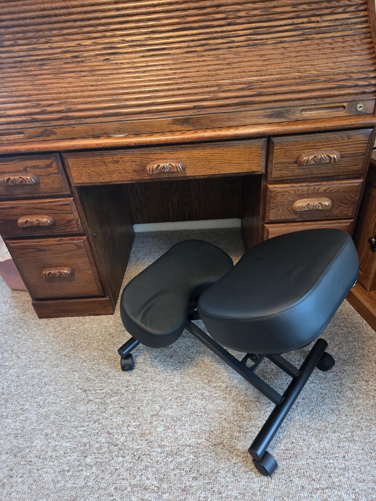 Ergonomic Kneeling Chair, Adjustable Stool for Home and Office - Improve Your Posture with an Angled Seat - Thick Comfortable Moulded Foam Cushions - Brake Casters customer photo 2
