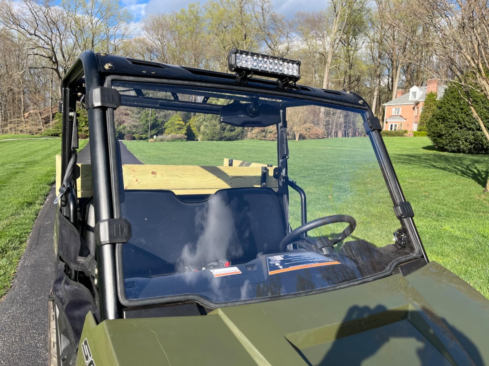 SuperATV Heavy Duty Clear Full Windshield for 2008+ Polaris RZR 800 / S 800 / 4 800 / XP 900 / XP 4 900 / 570 / 570 S | 1/4