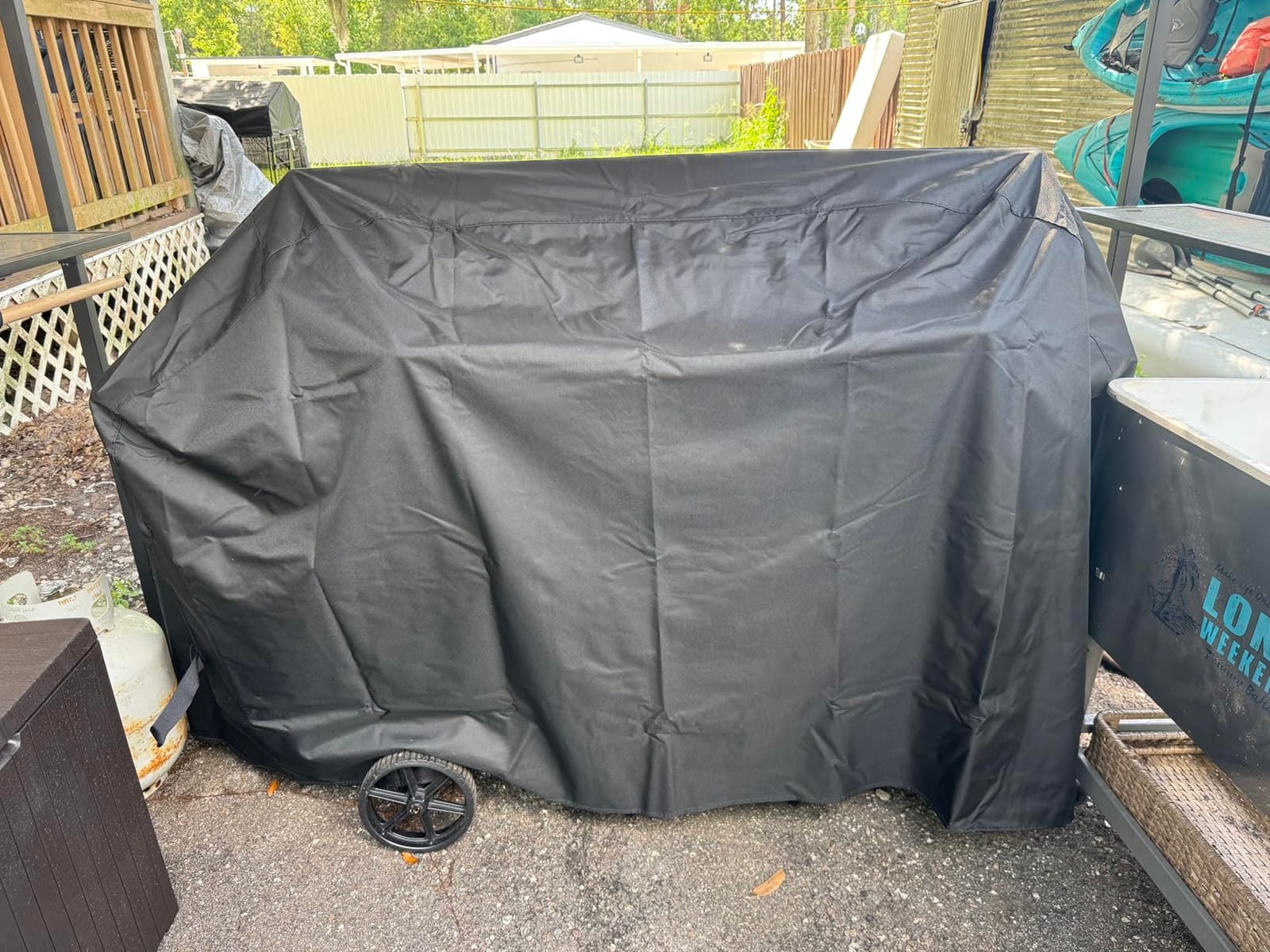 SunPatio 55 Inch Grill Cover for Outdoor Grill Heavy Duty Waterproof, Black | Compatible for Weber Charbroil Nexgrill Kenmore Grills and More, UV & Fade Resistant, All Weather Protection BBQ Grill Cover customer photo 1