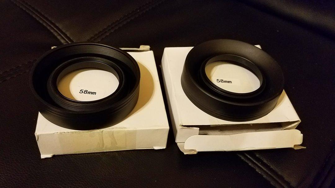 Camera Lens Hood - Rubber - Set of 2 - Collapsible in 3 Steps - Sun Shade/Shield - Reduces Lens Flare and Glare - Blocks Excess Sunlight customer photo 1