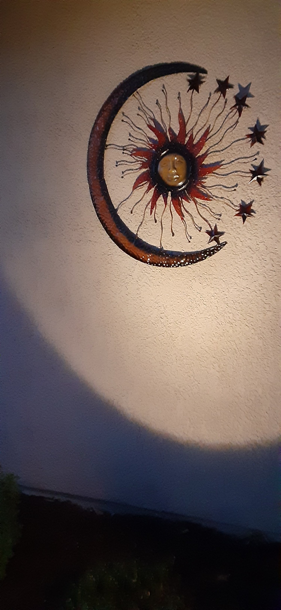 Bellaa Metal Wall Art Sun Moon Stars Celestial Indoor Outdoor Hanging Garden 3D Sculpture Retro Plaques Home Decor Large 36 inch customer photo 2