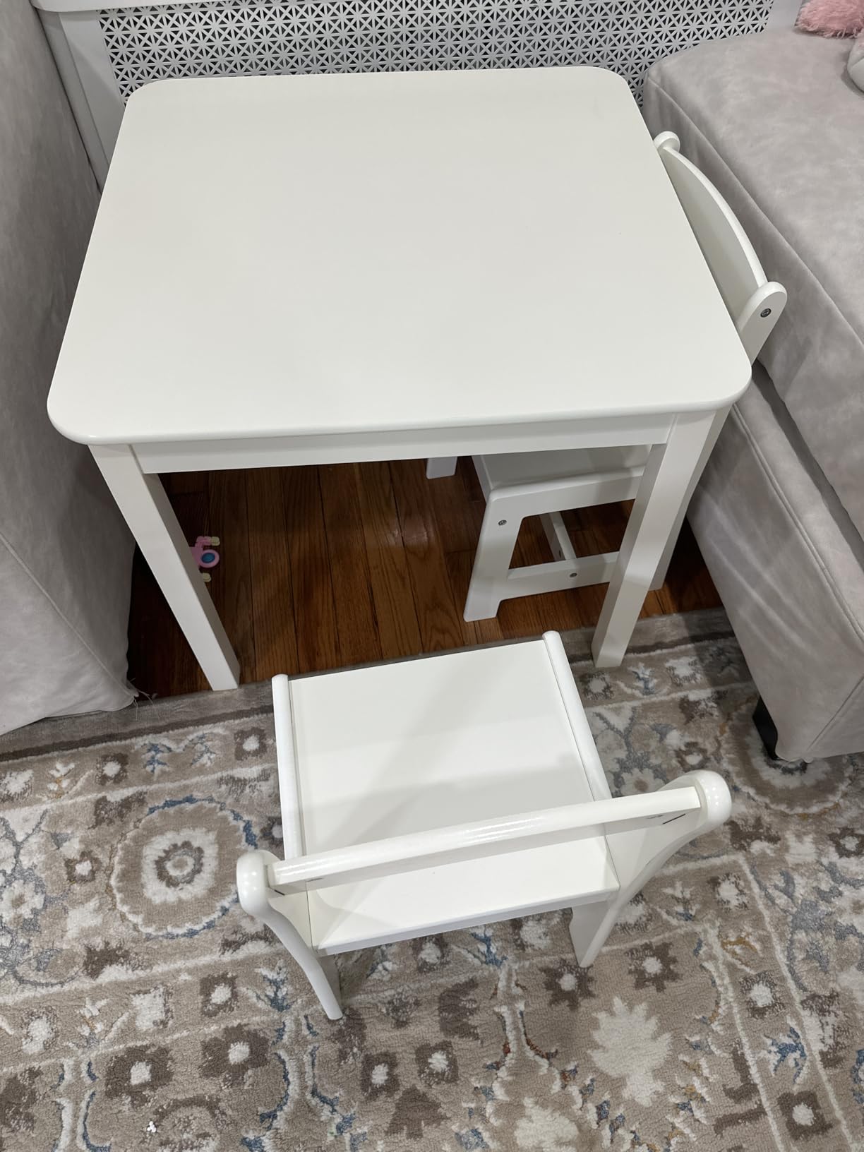 Delta Children MySize Kids Wood Table and Chair Set (2 Chairs Included) - Ideal for Arts & Crafts, Snack Time & More - Greenguard Gold Certified, Grey, 3 Piece Set customer photo 2