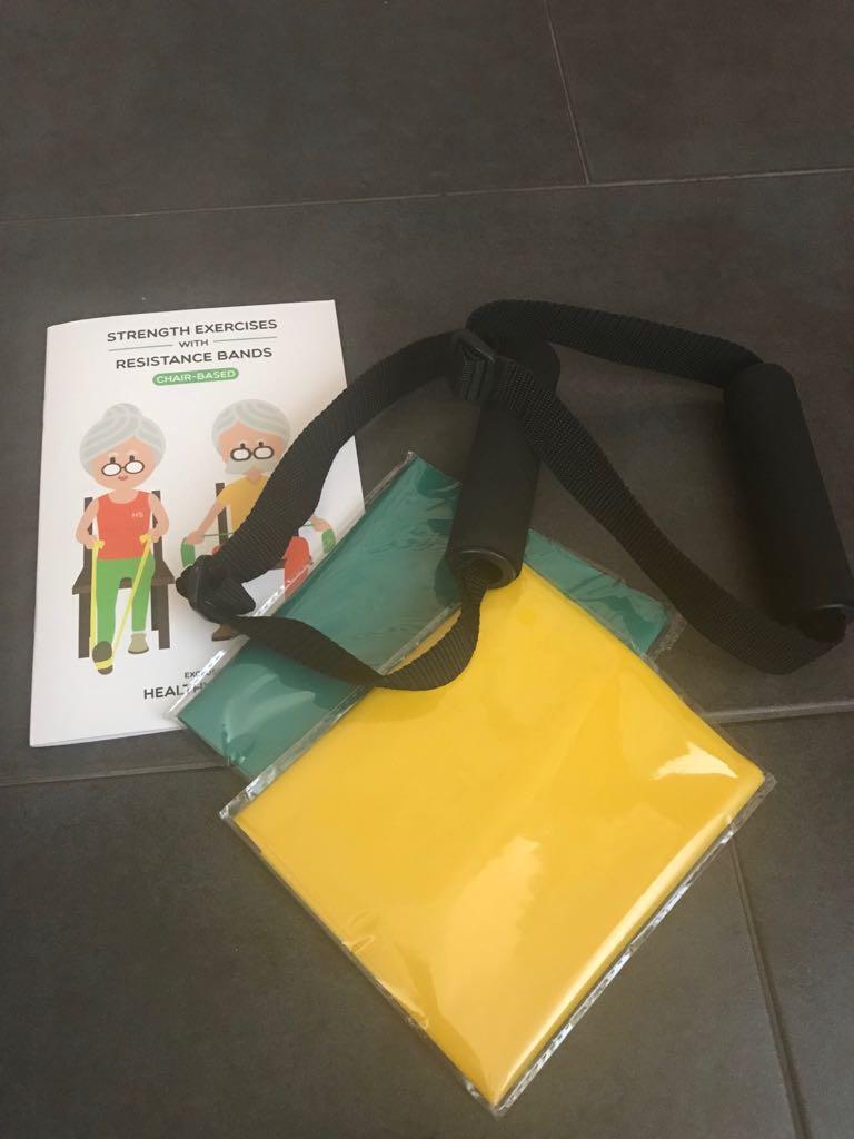 Healthy Seniors Chair Exercise Program with Two Resistance Bands, Handles and Printed Exercise Guide. Suitable for Rehab or Physical Therapy. Thoughtful Gift for Grandma or Grandpa customer photo 1
