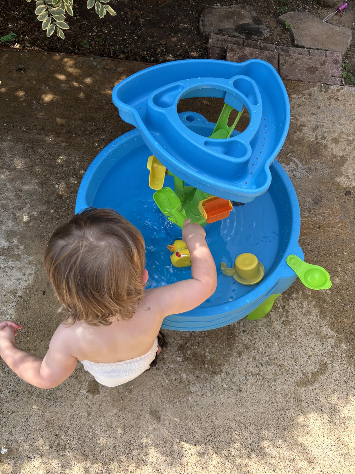 Step2 Summer Showers Splash Tower Water Table for Kids, Outdoor Kids Water Sensory Table, Ages 1.5+ Years Old, 8 Piece Water Toy Accessories, Blue & Green customer photo 1