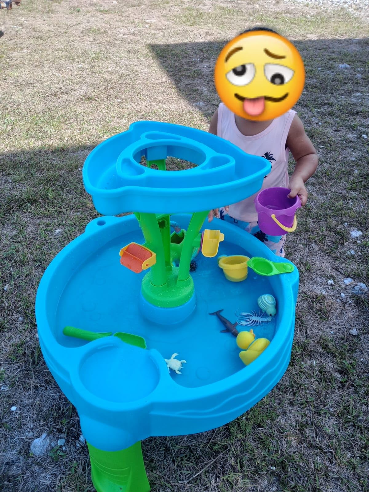 Step2 Summer Showers Splash Tower Water Table for Kids, Outdoor Kids Water Sensory Table, Ages 1.5+ Years Old, 8 Piece Water Toy Accessories, Blue & Green customer photo 2
