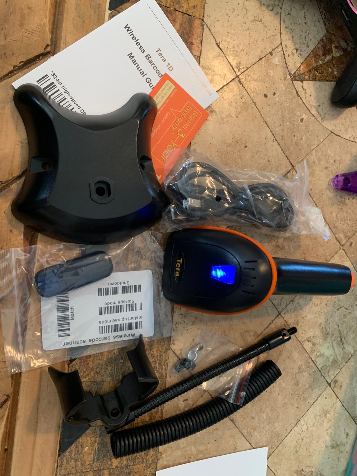 Tera Barcode Scanner Wireless 1D Laser Cordless Barcode Reader with Battery Level Indicator, Versatile 2 in 1 2.4Ghz Wireless and USB 2.0 Wired customer photo 1