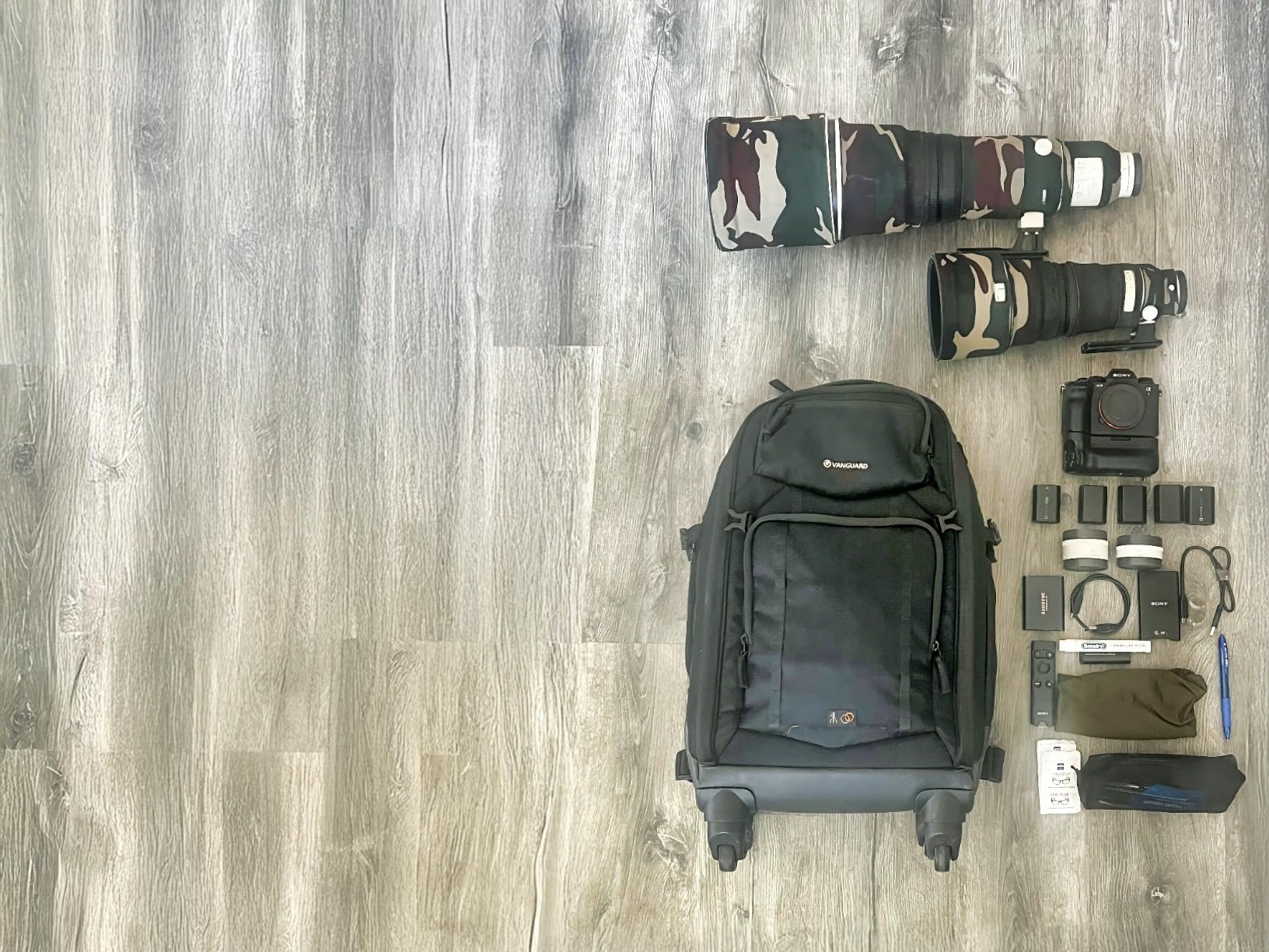 VANGUARD ALTA Fly 58T DSLR Camera Backpack, 8 Wheel Spinner/Trolley - 4-wheel trolley with backpack harness and laptop sleeve for photography, drone transport and travel customer photo 1