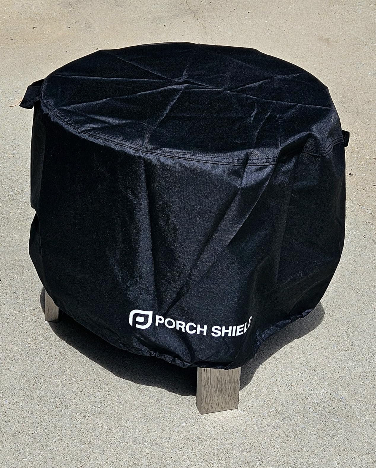 Porch Shield Fire Pit Cover - Waterproof 600D Heavy Duty Fade Resistant Round Patio Fire Bowl Cover Black - 36 inch customer photo 1