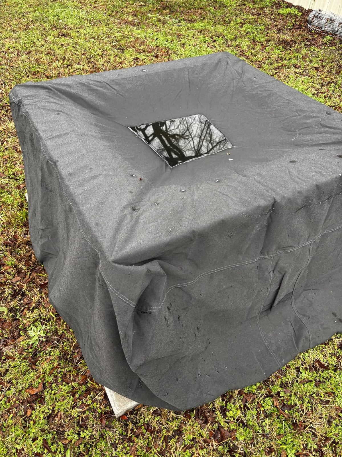 Porch Shield Fire Pit Cover - Waterproof 600D Heavy Duty Fade Resistant Round Patio Fire Bowl Cover Black - 36 inch customer photo 2