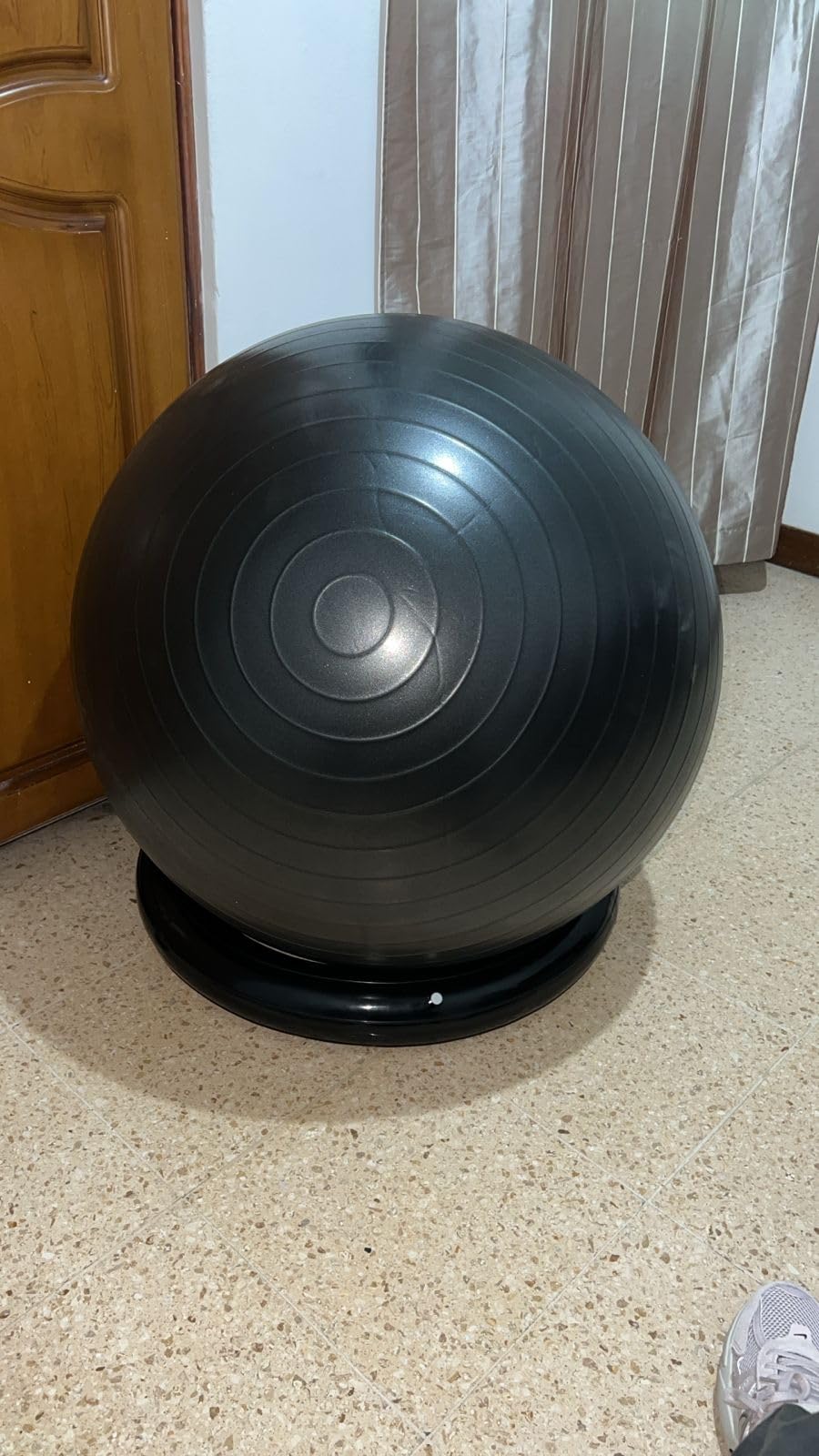 Trideer Yoga Ball Chair with Base for Office Desk, Exercise & Stability Ball Seat, Pilates Ball for Core Training, Pregnancy Ball, Back Pain Relief & Active Sitting customer photo 1