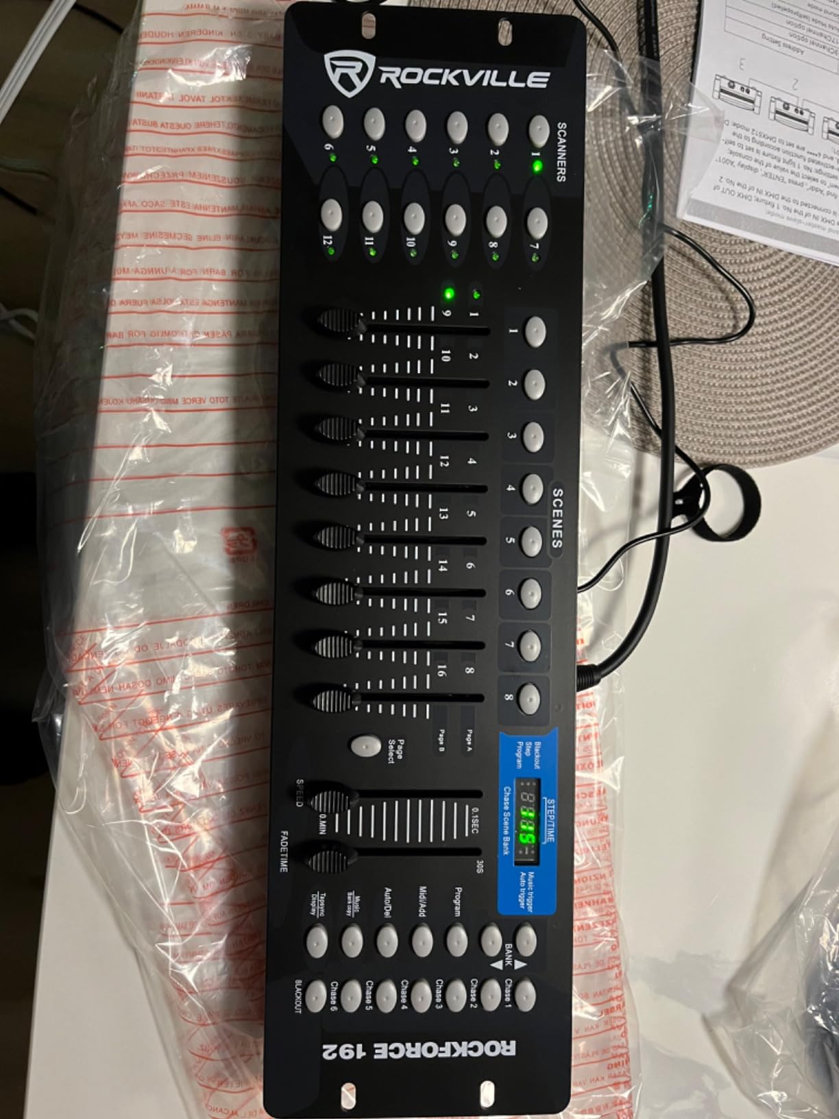 Rockville ROCKFORCE 192-Channel DMX Lighting Controller, Sound-Activated, Programmable Scenes, LED Display, for DJs and Live Events customer photo 1